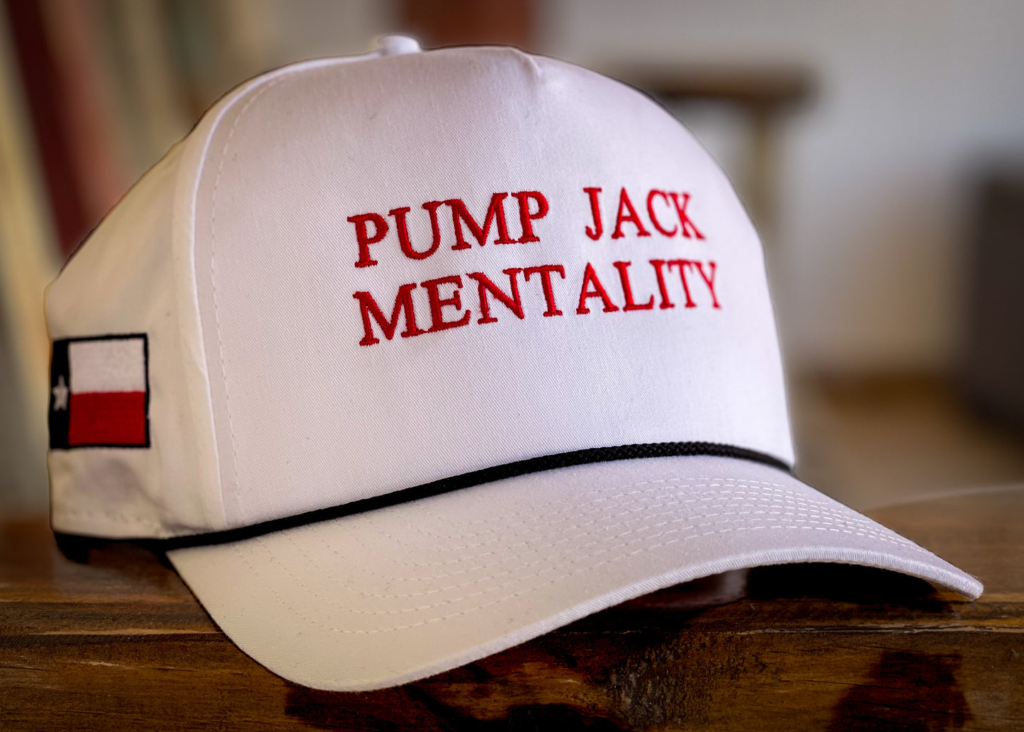 Pump Jack Mentality Rope Hat (white/red/black)