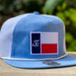 “The Lone Star” Mesh Back Rope Hat (Light Blue/White)